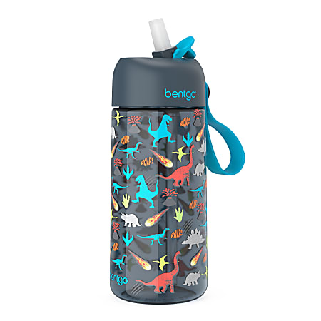 Bentgo Kids Prints Tritan Water Bottle, Dinosaur