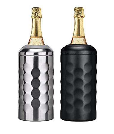 Dorado Wine Chiller, 9" x 3-1/2", Silver/Chrome/Rose Gold