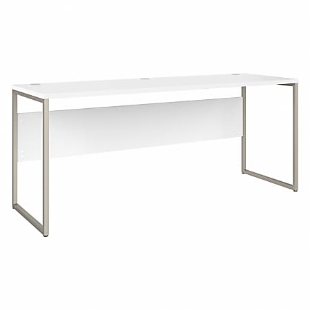 Bush® Business Furniture Hybrid 72"W x 24"D Computer Table Desk With Metal Legs, White, Standard Delivery