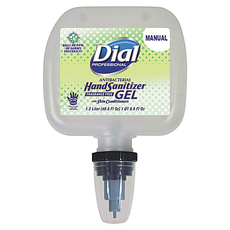 Dial® Professional Antibacterial Gel Hand Sanitizer, Fragrance-Free, 40.6 Oz Refill
