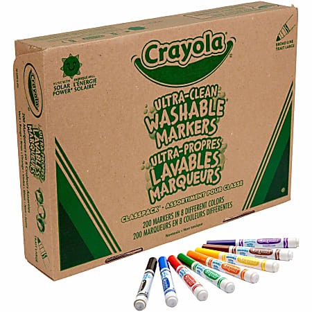 Scholastic Washable Markers Broad Tip Assorted Colors Pack Of 10 - Office  Depot