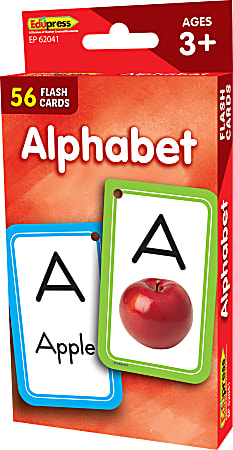 Teacher Created Resources Flash Cards, Alphabet, 3-1/8", 5-1/8", Total Qty 56