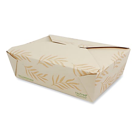 World Centric® NoTree™ Folded Takeout Containers, 65 Oz, Natural, Pack Of 200 Containers