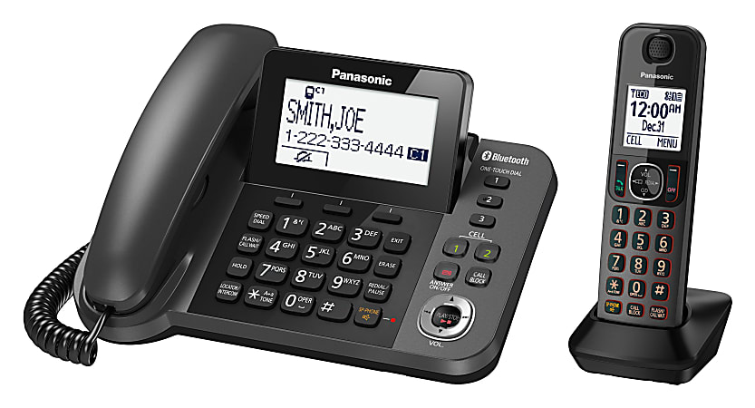 Panasonic® 1.9 GHz Expandable Bluetooth® Corded Phone With Digital Answering Machine, KX-TGF380M