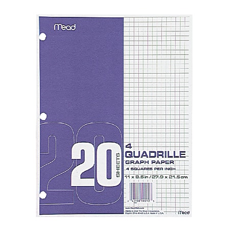 Mead® Graph Filler Paper, Letter Size, Quadrille Ruled, Pack Of 240 Sheets
