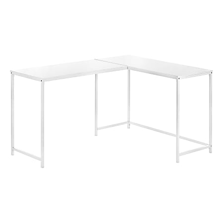 Monarch Specialties Barry 59"W L-Shaped Computer Desk, White