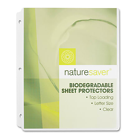 Nature Saver 30% Recycled Sheet Protectors, 8 1/2" x 11", Box Of 100