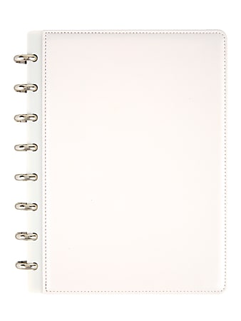 TUL™ Custom Note-Taking System Notebook, 6 3/4" x 8 3/4, Junior Size, Narrow Ruled, 60 Pages (30 Sheets), Pearl White