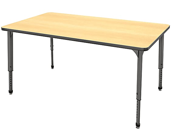 Marco Group™ Apex™ Series Rectangle Adjustable Table, 30"H 60"W x 30"D, Maple/Gray