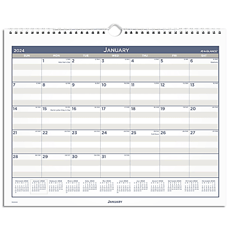 2024 AT-A-GLANCE® Multi-Schedule Vertical Monthly Wall Calendar, 15" x 12", January to December 2024, PM22MS28