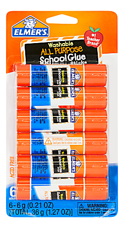 Set of 6- CLY 3 Pack Glue Sticks for Classroom Non-Toxic Glue