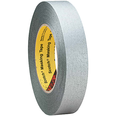 3M™ 225 Masking Tape, 3" Core, 1" x 180', Silver, Pack Of 36