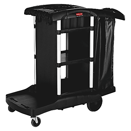 Rubbermaid® Executive Cleaning Cart, 20 1/2" x 22 1/2" x 38 1/2", Black