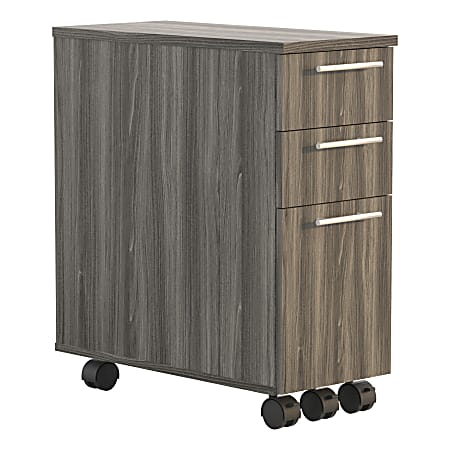 Safco® Medina 10-5/8"D Vertical 2-Drawer Skinny Pedestal File Cabinet, Walnut