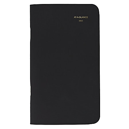 AT-A-GLANCE® 2-Year Monthly Planner, 3-1/2” x 6”, Black, January 2022 To December 2023, 7002405