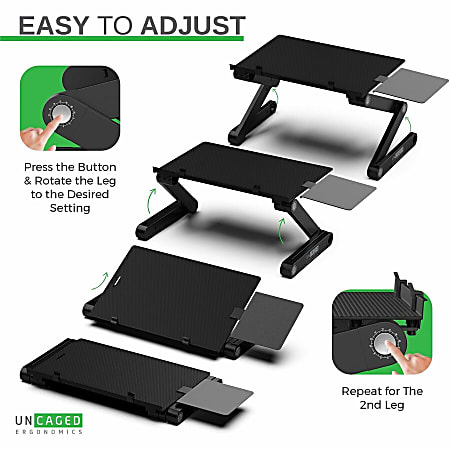 WorkEZ Adjustable Height Tilt On Desk Stand Riser Tray Black
