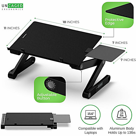 WorkEZ Adjustable Height Tilt On Desk Stand Riser Tray Black Office Depot