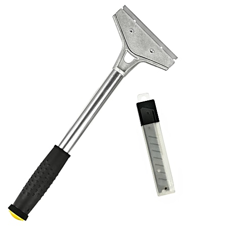 Alpine 4" Window Scrapers, Silver/Black, Pack Of 4 Scrapers