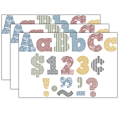 Teacher Created Resources 4" Letters, Classroom Cottage, 230 Letters Per Pack, Set Of 3 Packs