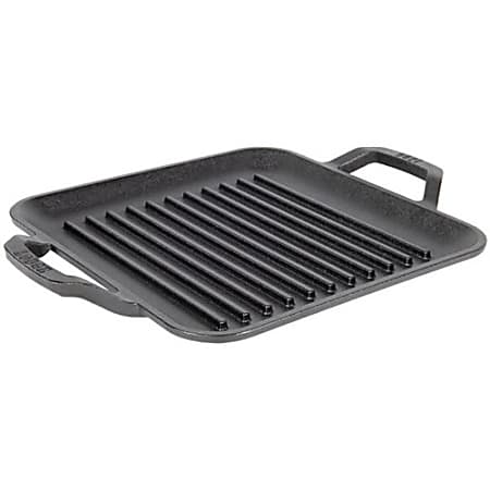Lodge Chef Collection 11 Inch Cast Iron Square Grill Pan - Grilling, Cooking, Sauce - Oven Safe - Cast Iron Body