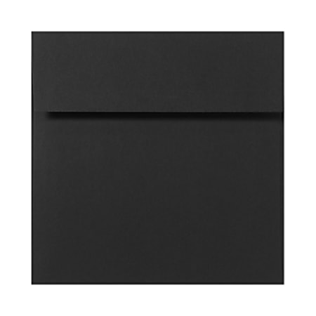 LUX Square Envelopes 6" x 6", Peel & Press Closure, Midnight Black, Pack Of 50