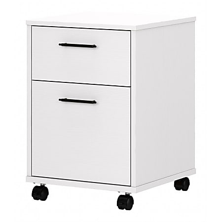Bush Business Furniture Key West 15-3/4"D Vertical 2-Drawer Mobile File Cabinet, Pure White Oak, Standard Delivery