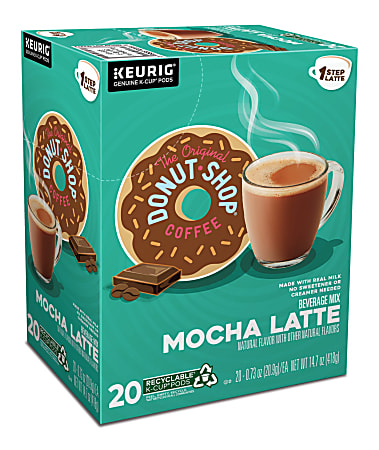 The Original Donut Shop Single Serve K Cup 1 Step Mocha Latte Carton of 20 Office Depot