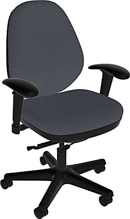 Sitmatic GoodFit Mid-Back Chair With Adjustable Arms, Gray/Black
