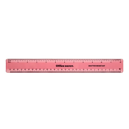 Office Depot® Brand Plastic Ruler, 12", Assorted Colors (No Color Choice)