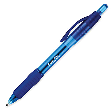 Paper Mate Profile Retractable Ballpoint Pens Bold Point 1.4 mm Translucent  Barrel Blue Ink Pack Of 4 - Office Depot