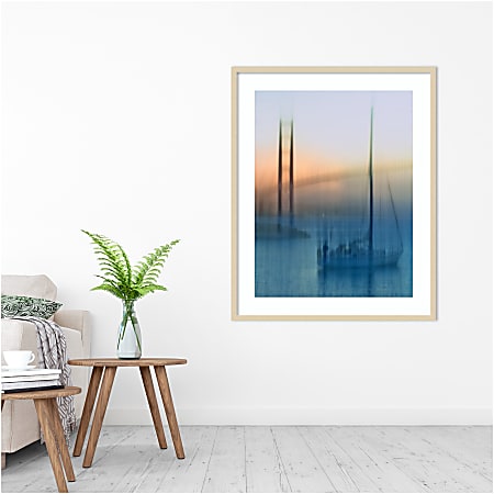 Amanti Art Sailboats On The Bay by Jerry Berry Wood Framed Wall Art ...