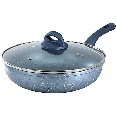 Oster Havendale Aluminum Nonstick Sauté Pan With Lid, 3 Qt, Metallic Blue