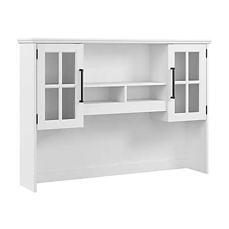 Bush Furniture Westbrook 60"W Computer Desk Hutch, White Ash, Standard Delivery