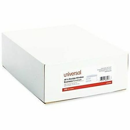 Universal Envelope - Business - #8 5/8 - 24 lb - Gummed Flap - White, Clear - Paper Stock, Wove, Poly - 500 / Box