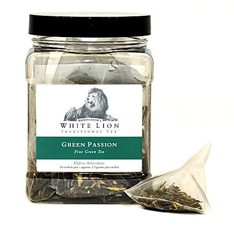RISE NA Green Passion Tea, 8 Oz, Canister Of 25 Sachets