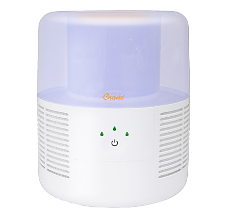 Crane Evaporative Cool Mist Humidifier w/ Optional Air Purifier Function, 1 Gallon, 11 1/2" x 9 1/2" x 9 1/2", White
