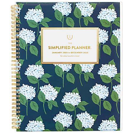 Simplified by Emily Ley for AT-A-GLANCE Carolina Dogwood Customizable 2023 RY Weekly Monthly Planner, Large, 8 1/2" x 11"