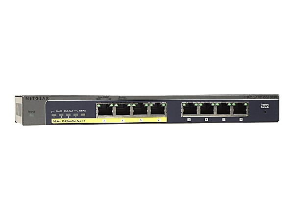 NETGEAR 8-Port Gigabit Unmanaged PoE Switch, 53W, GS108PE