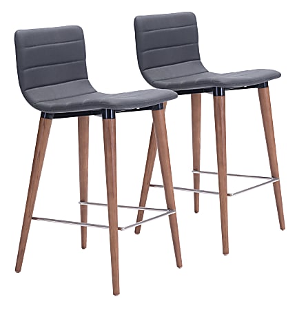 Zuo Modern Jericho Counter Chairs, Gray, Set Of 2 Chairs