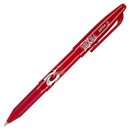 Pilot® FriXion® Erasable Rollerball Gel Pen, Fine Point, 0.7 mm, Red Barrel, Red Ink