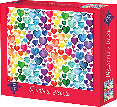 Willow Creek Press 500-Piece Puzzle, Rainbow Hearts