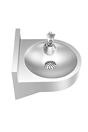 Alpine Wall Mounted Water Fountain, 8-7/8”H x 12-3/4”W x 14-3/16”D, Silver