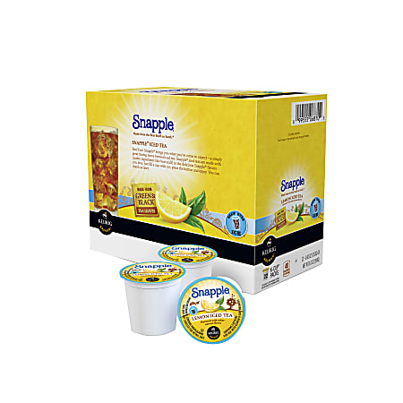 Snapple Pods Diet Half n Half Iced Tea And Lemonade Brew Over Ice Single Serve K Cups Box Of 22 ODP Business Solutions