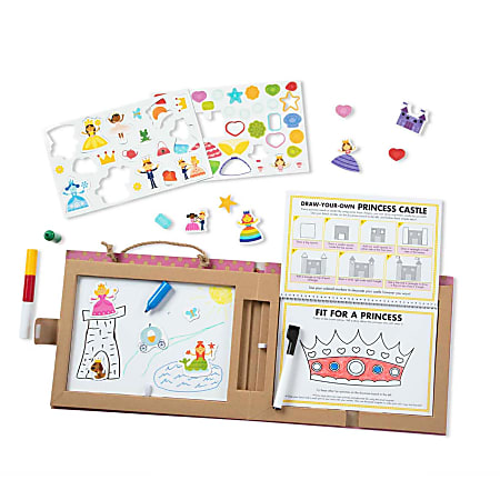 Melissa & Doug Natural Play: Play, Draw, Create Reusable Drawing & Magnet Kit, Princesses