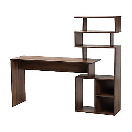 Baxton Studio Foster 63"W Writing Desk With Shelves,