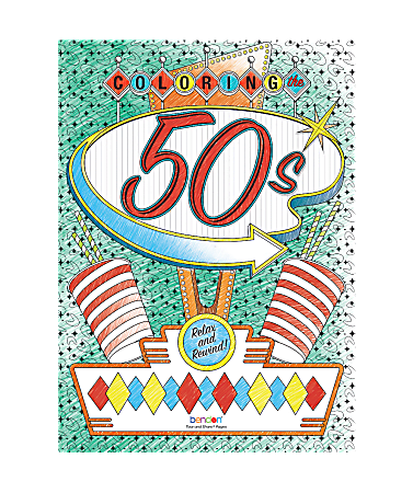 Bendon Adult Coloring Book, 50s And 60s