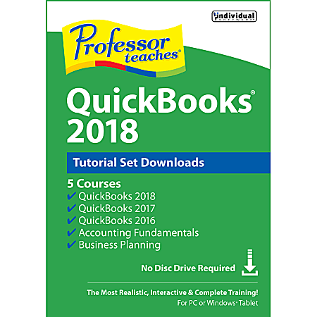 Professor Teaches® QuickBooks® 2018 Tutorial Set Downloads