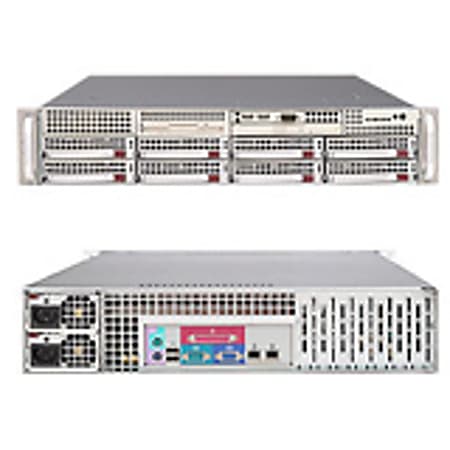 Supermicro A+ Server 2021M-32RV Barebone System - nVIDIA MCP55 Pro - Socket F (1207) - Opteron (Quad-core), Opteron (Dual-core) - 1000MHz Bus Speed - 32GB Memory Support - DVD-Reader (DVD-ROM) - Gigabit Ethernet - 2U Rack