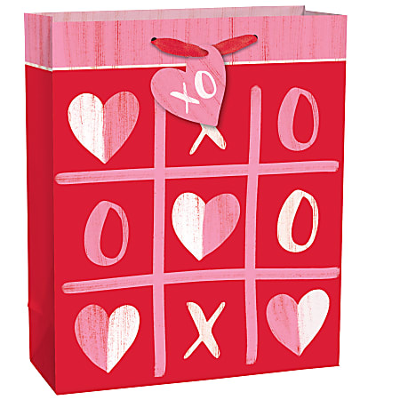 Amscan XOXO Valentine's Day Gift Bags, Large, Red/Pink, Pack Of 8 Bags