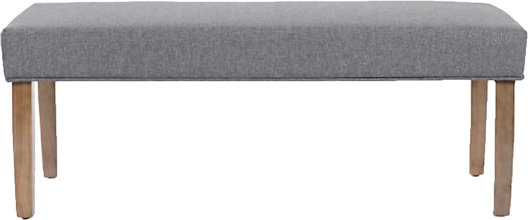 Boss Office Products Linen Tailored Bench, 17-1/2”H x 44-1/2”W x 15-1/2”D, Gray/Brown